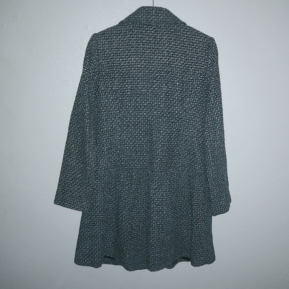 Anthropologie Beth Bowley L Tweed Double Breasted Overcoat in Black White - Picture 8 of 9